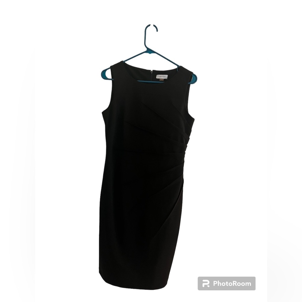 Black Calvin Klein Cocktail Dress with side ruching